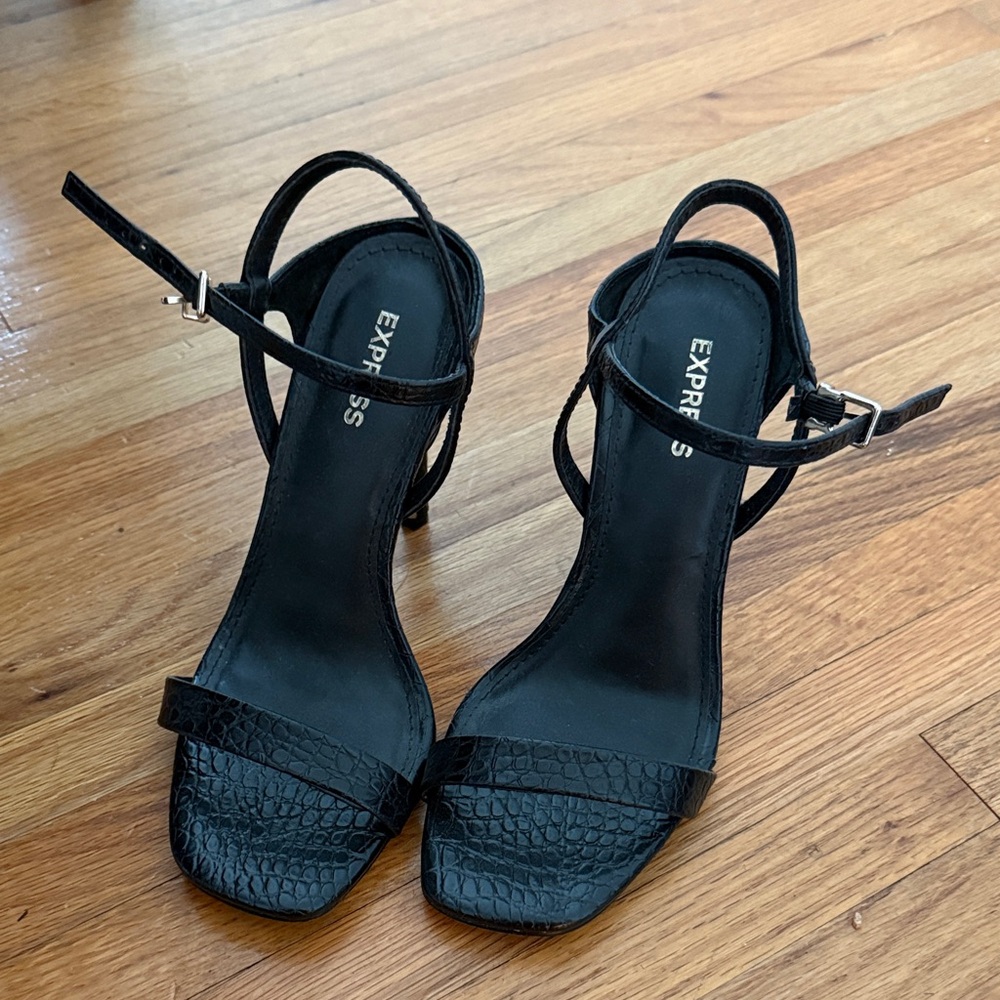 Express Black Strappy Heels